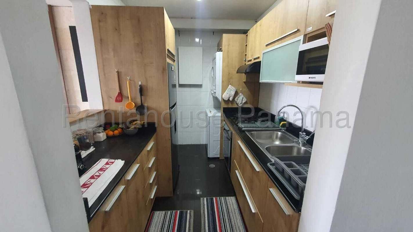 Modern tiled bathroom with shower of apartment in Majestic Garden Panama City