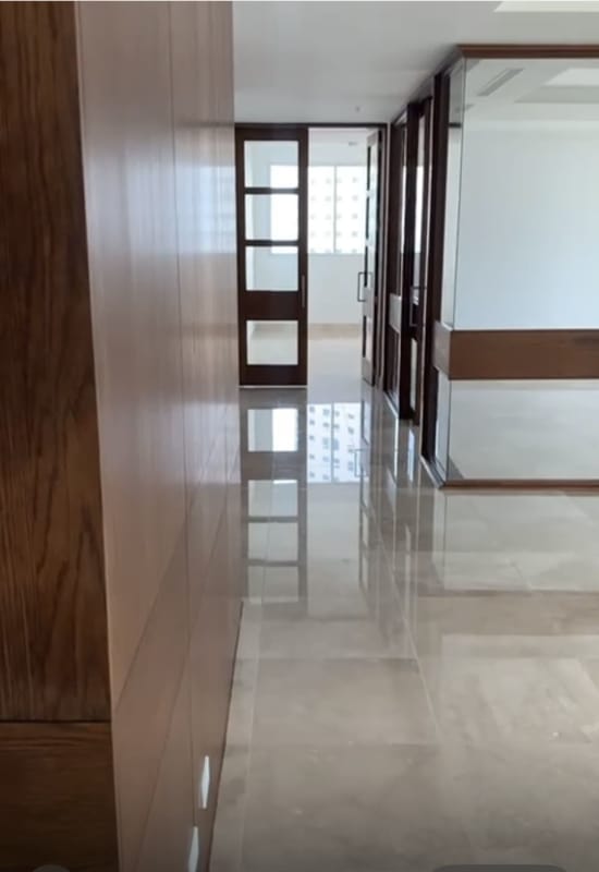 Living room bright space glass doors to balcony luxury apartment Santa María Costa del Este