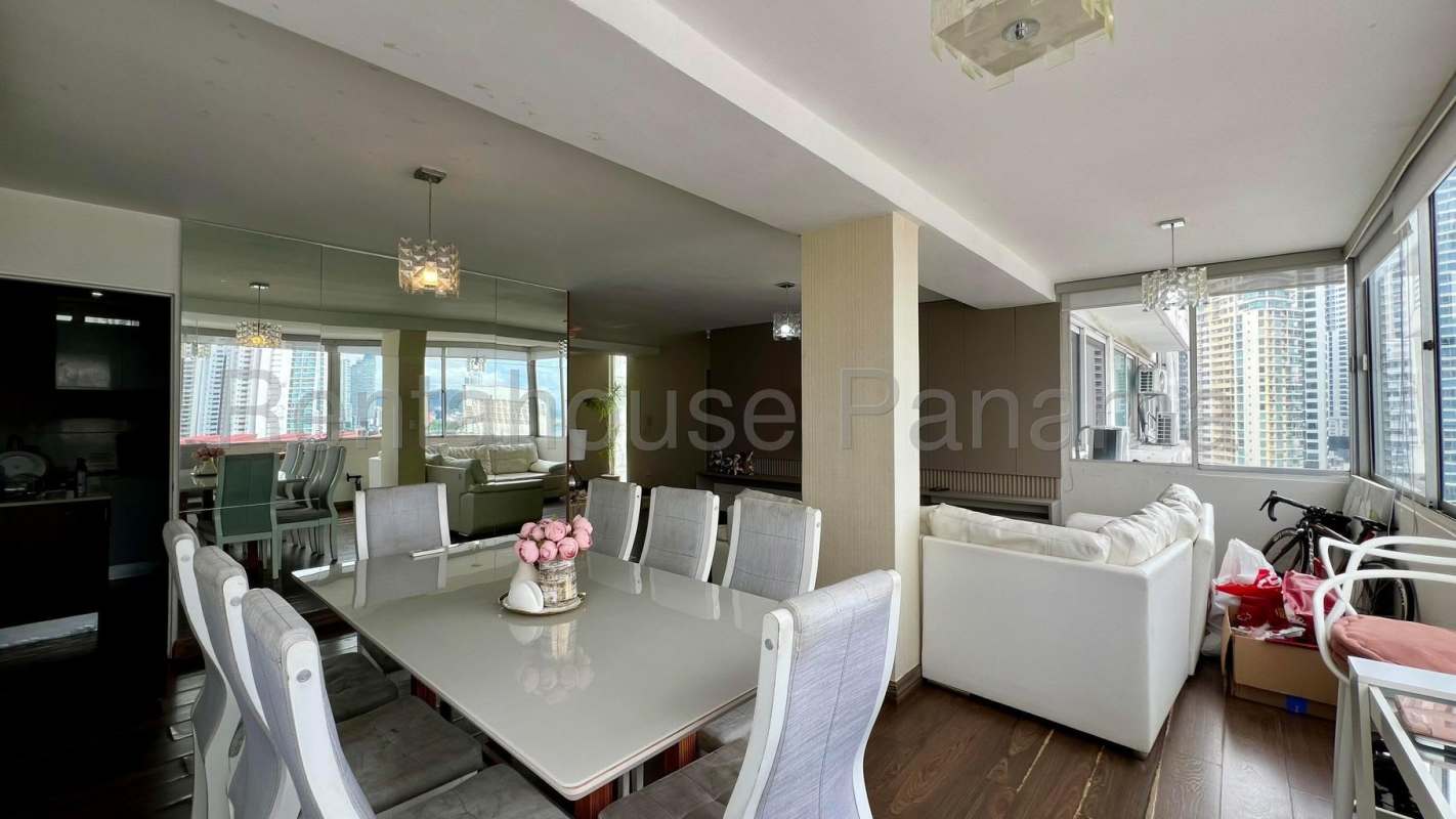 Bedroom with large windows overlooking ocean and skyline PH Plaza Paitilla Punta Paitilla Panama