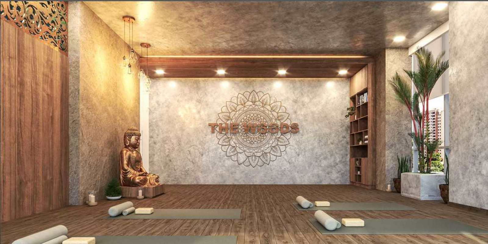 Modern yoga studio amenity with wooden floors and zen decor in Bloom Tower Panama