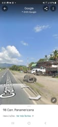 Commercial roadside land plot with mountains backdrop located along Panamericana Highway at Bejuco Panama
