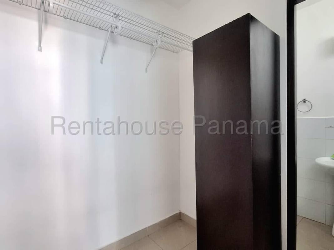 Bathroom with vessel sink large mirrors glass shower PH Infinity San Francisco Panama