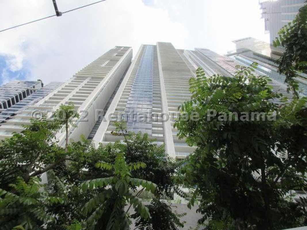 Tall modern glass condominium tower PH Yoo Panama on Avenida Balboa designed by Philippe Starck