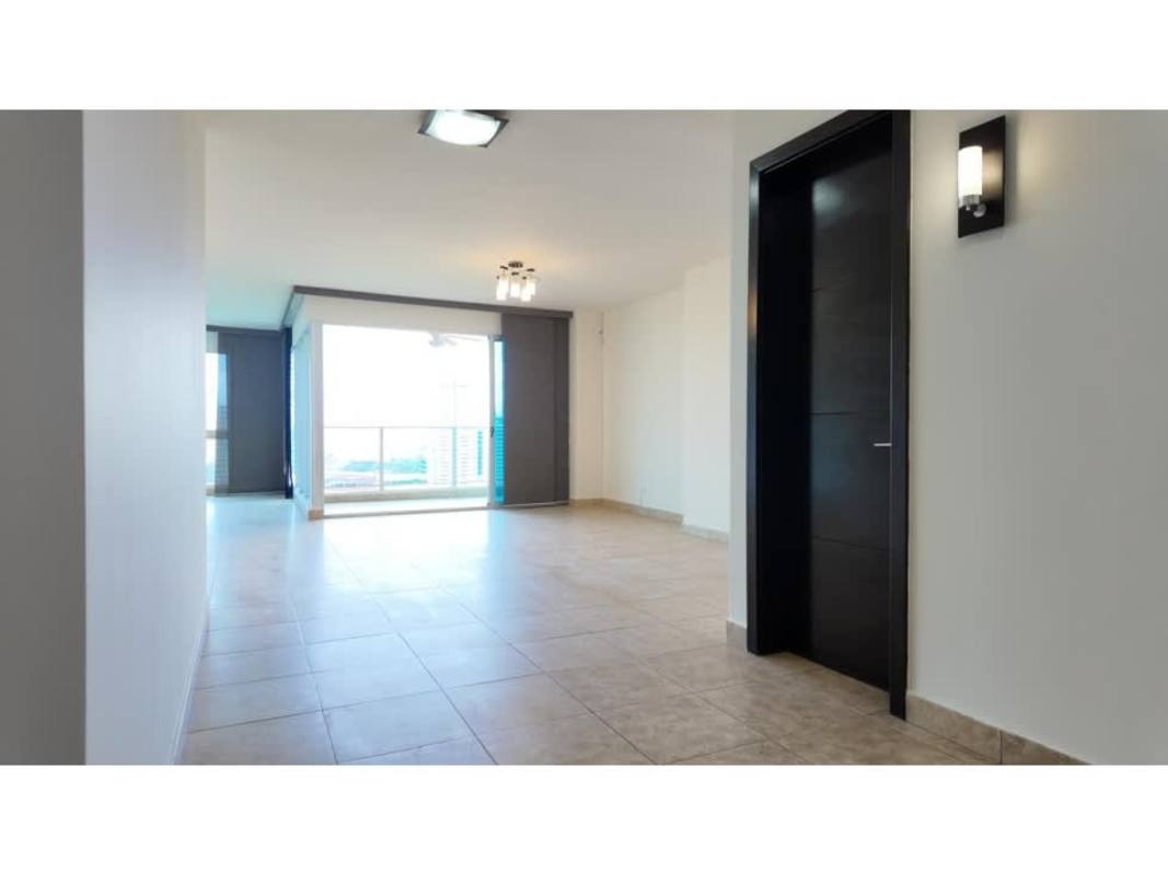 Spacious bedroom with large windows offering park views in PH Titanium, Costa del Este Panama