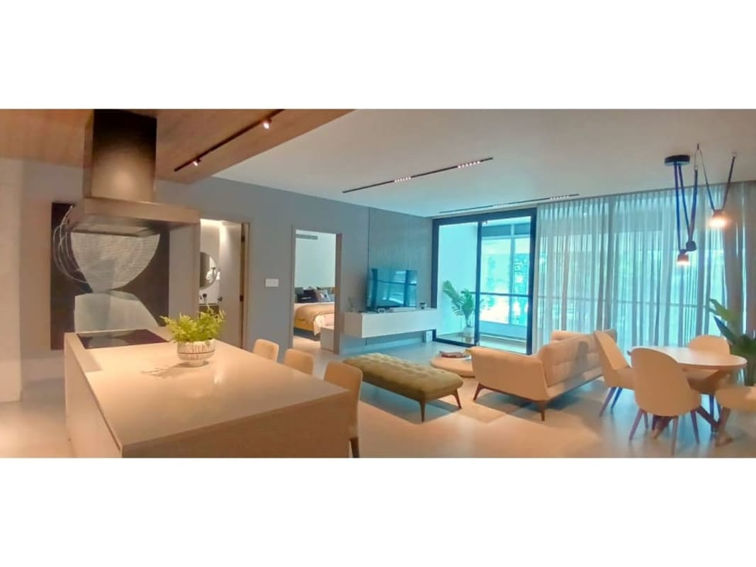 Contemporary tower with glass facade and rooftop garden Uptown Panama City