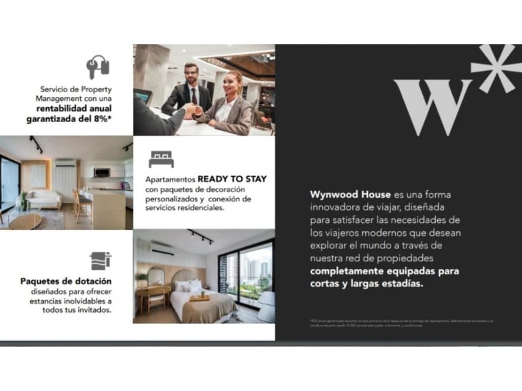 Modern minimalist furnished studio with large window at Kyte condos Panama City