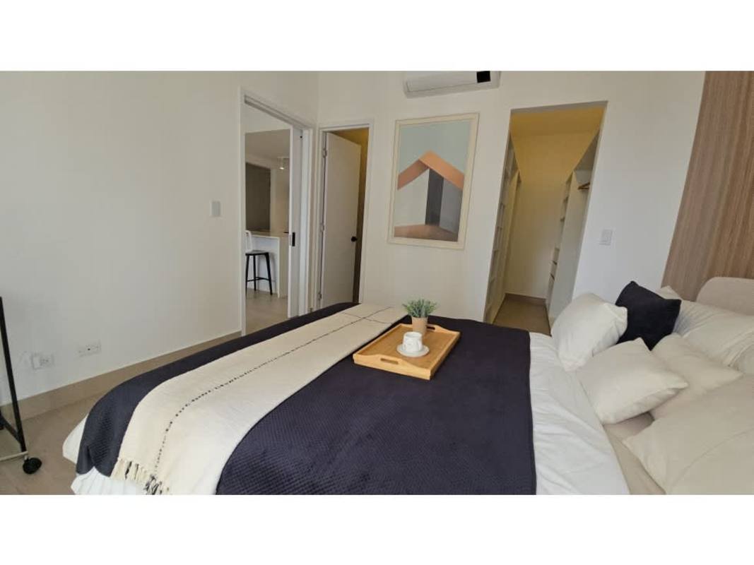 Modern bedroom space with closet walk-in in Kyte Studio apartment Obarrio Panama