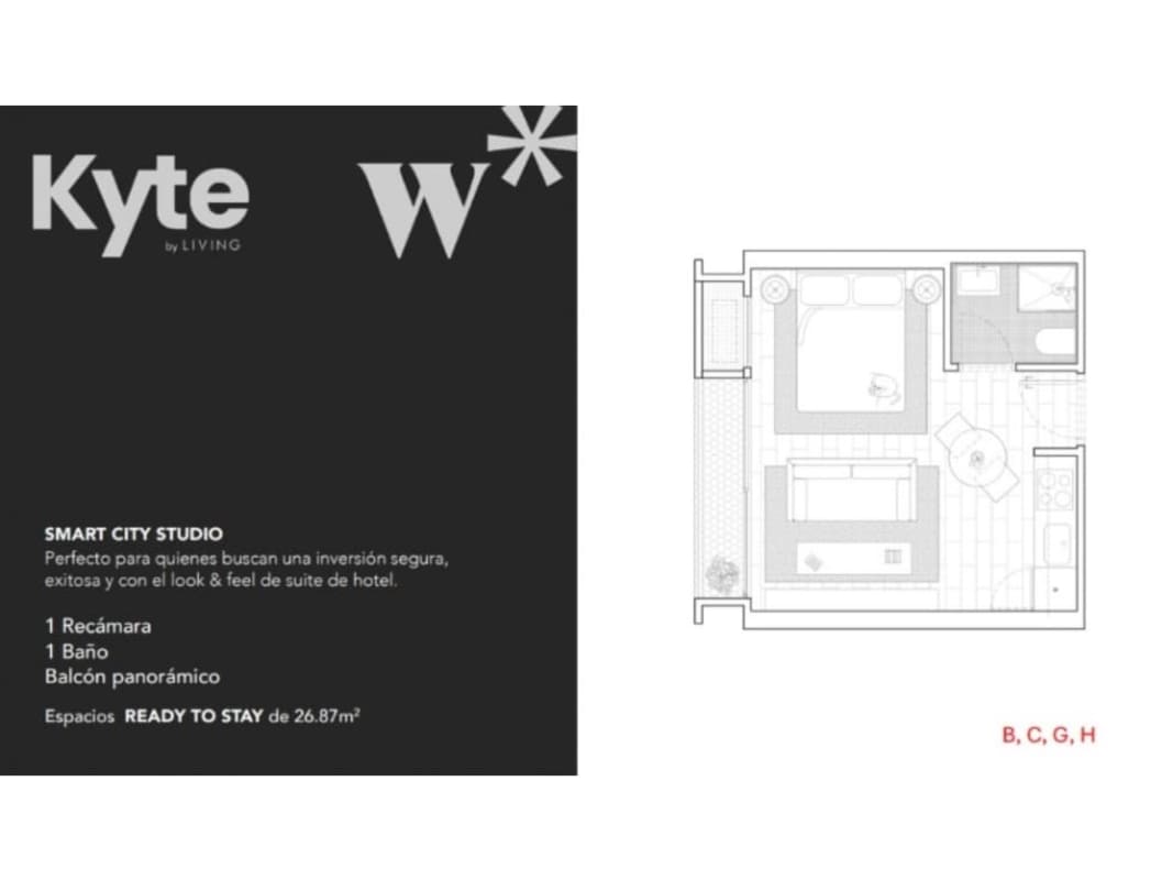 Rooftop terrace at Kyte Condo with dining table and skyline views Panama
