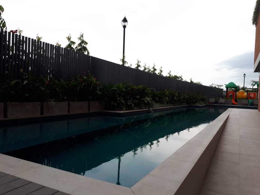 Infinity pool overlooking Santa Maria Golf Course luxury condominium amenities Panama City