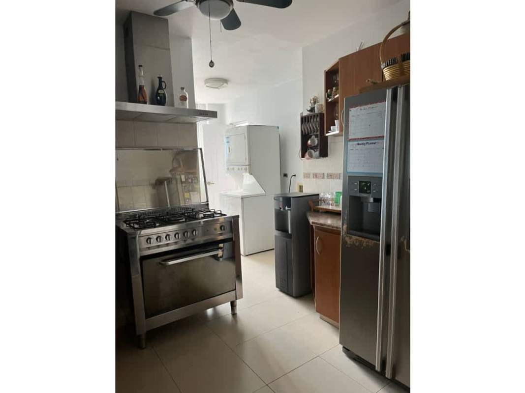 Separate kitchen with laminate counters and imported fixtures PH Tower Park Panama