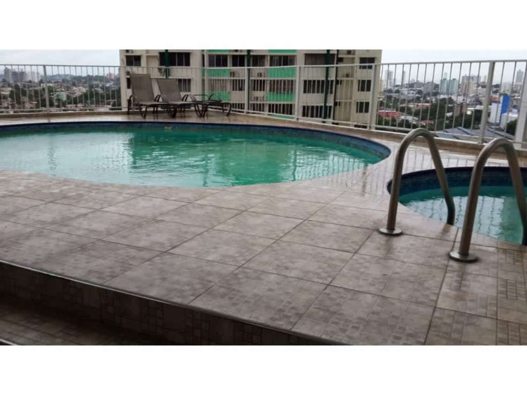 Rooftop pool with panoramic city skyline Dos Mares View Villa de las Fuentes Panama