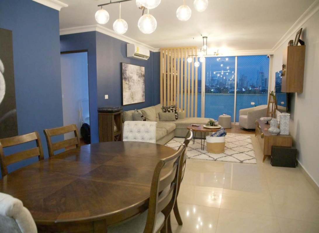 Kitchen with granite countertops and modern cabinetry in PH Pacific Sun Punta Pacifica Panama