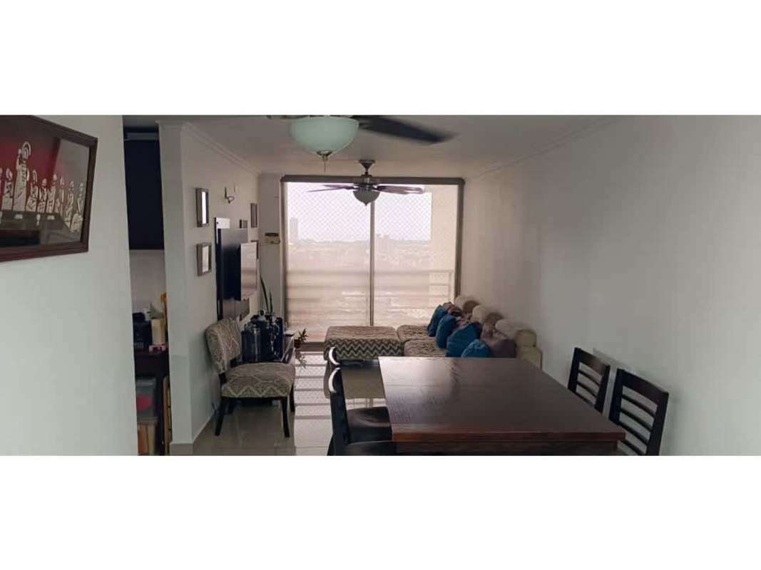 Equipped modern kitchen with granite countertops and appliances in PH 4 Islas apartment Panama