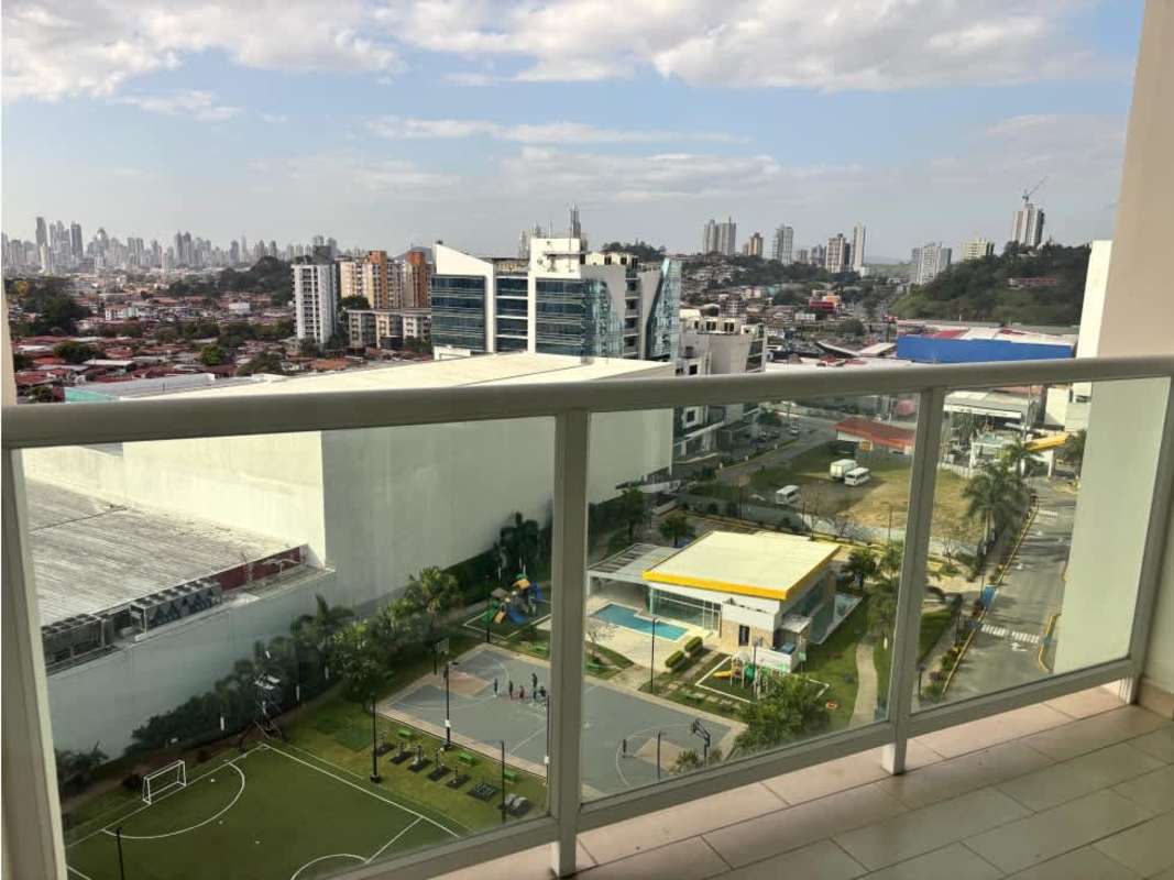 Bright bedroom featuring large window and built-in closet at PH Kings Park Condado del Rey