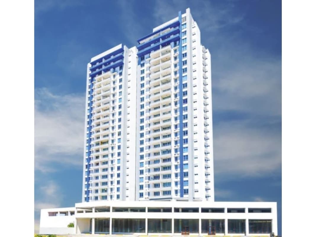 High-rise condominium tower exterior with balconies PH Macedonia Tower El Ingenio Panama City