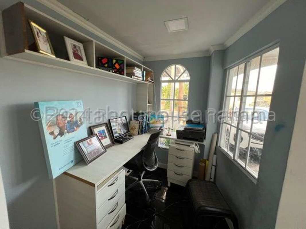 Bright home office with desk and large windows single family house Don Bosco Panama