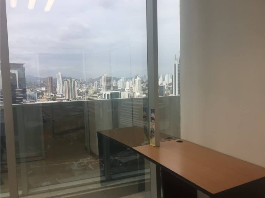 Glass enclosed office with panoramic city views for sale in F&F Tower Panama City
