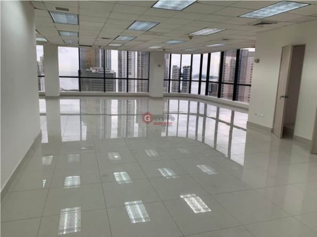 Modern commercial office with natural light and city skyline views in Calle 50 Obarrio