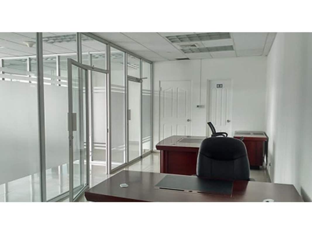 Dining area or staff breakroom with folding chairs and table minimalist style in Torre Global Bank Panama City