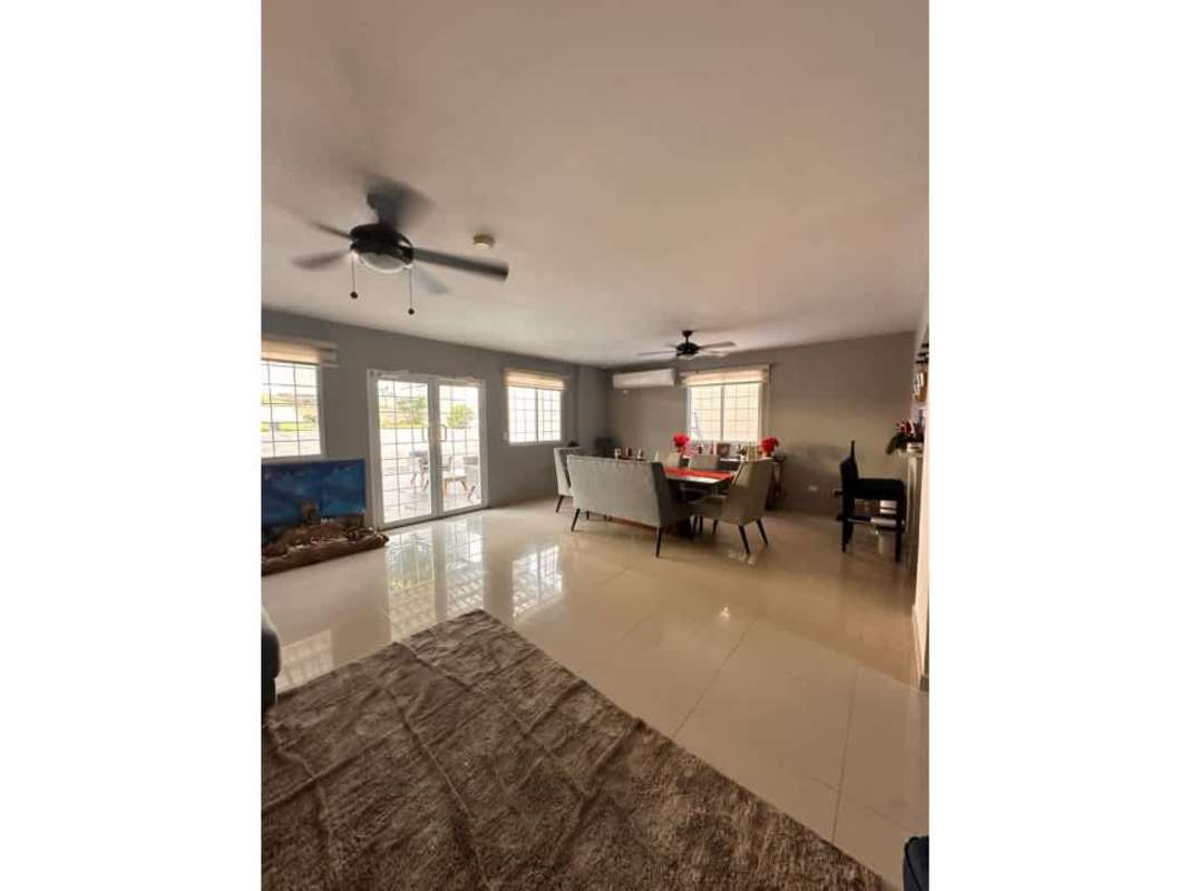 Bright spacious living room ceramic floors large windows house Altos del Bosque Panama City
