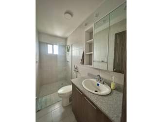 Bathroom with glass enclosed shower and modern vanity PH Residencias del Sol Panama City