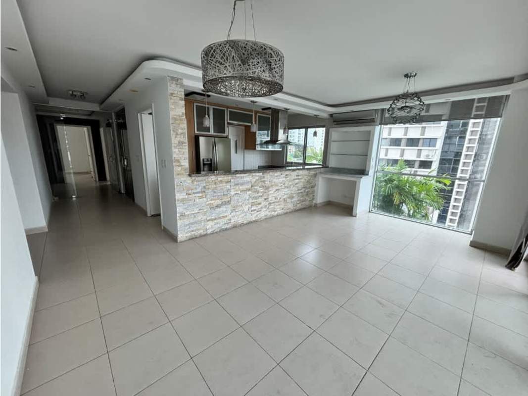 Bright living room with large windows, balcony access, ceramic floors PH Tao Tower San Francisco Panama