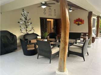 Covered terrace with seating garden view Coronado Equestrian Club Panama Oeste