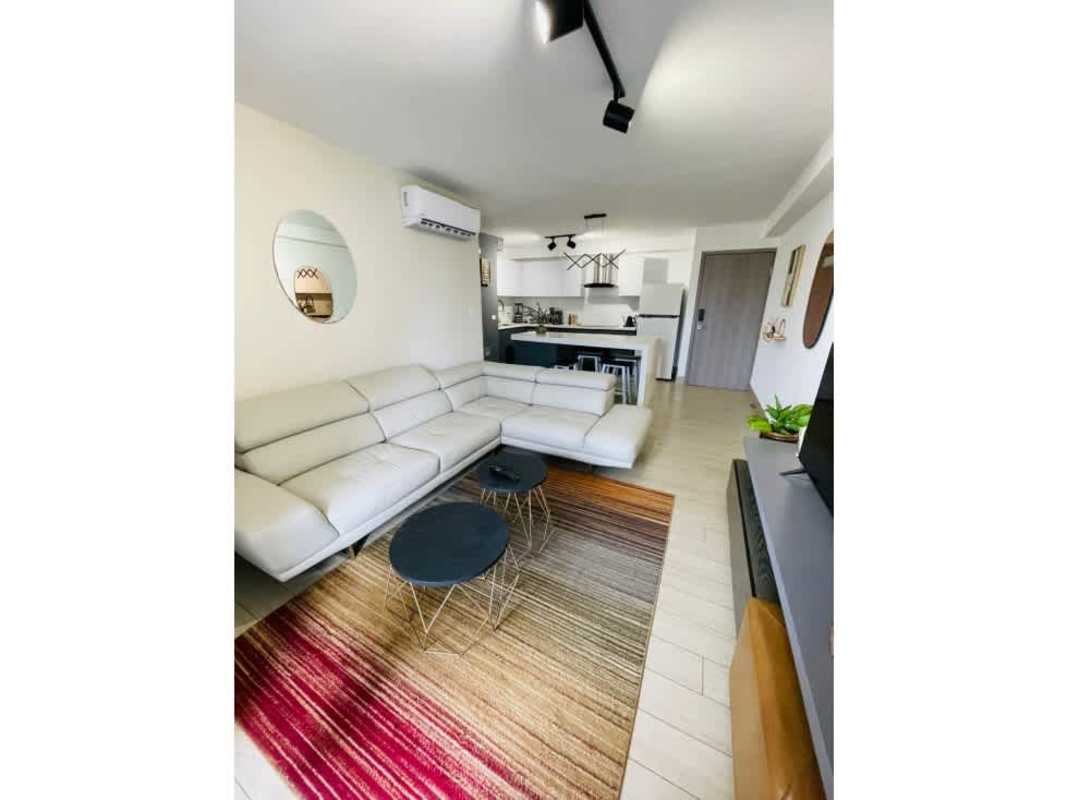 Furnished apartment with open kitchen, island, and living dining room PH LOV San Francisco