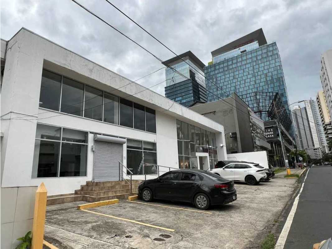Upper mezzanine view of commercial space with glass and lighting Obarrio Panama