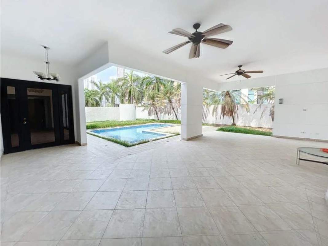 Spacious patio with pool view luxury home Costa del Este Panama