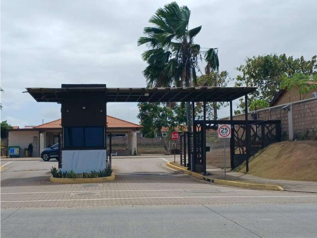 Security checkpoint with gated entry at Arboledas Costa Verde Panama