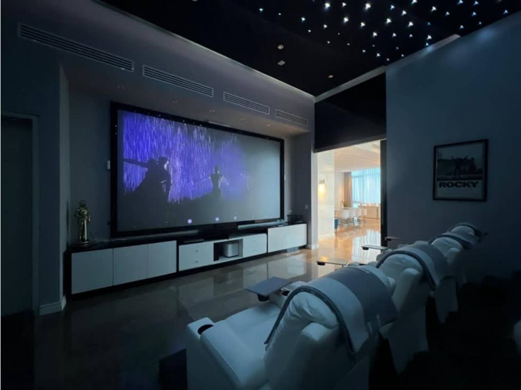 Fully equipped luxury kitchen with modern finishes in Ocean Reef Towers penthouse Panama