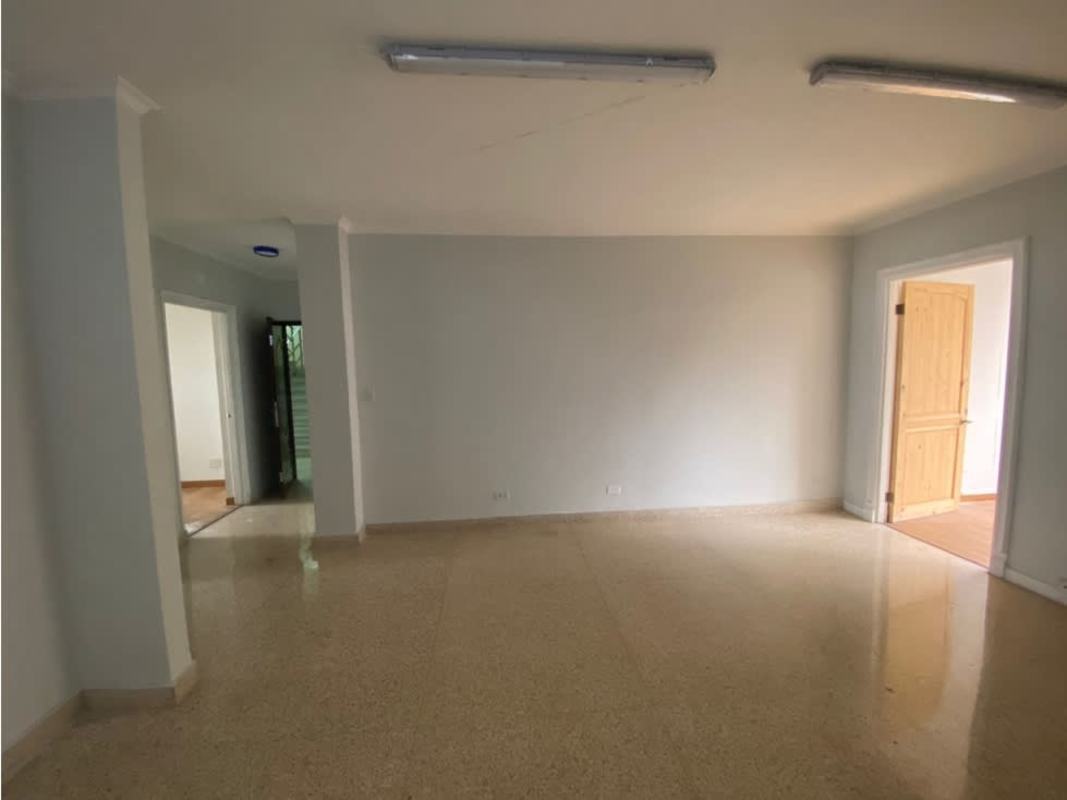 Enclosed meeting space with white walls tile floor office rental Vía Argentina Panama