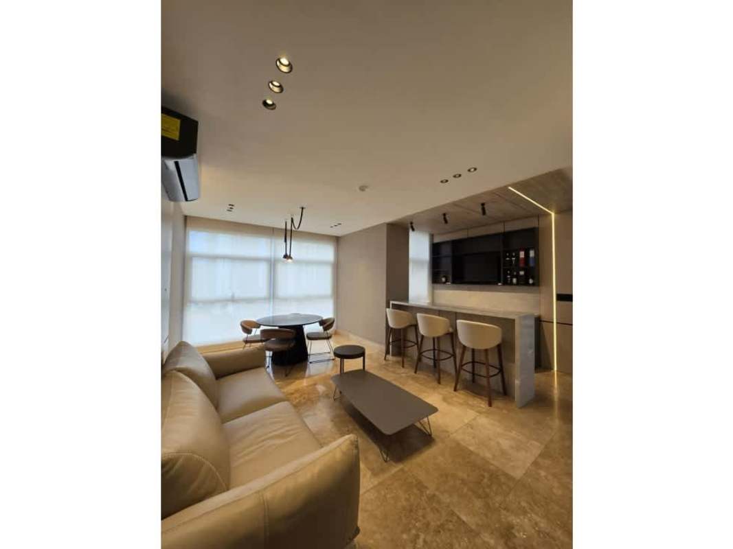 Luxury open kitchen with living and dining in PH Q Tower Panama City