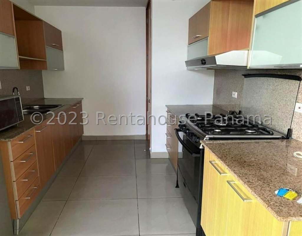 Modern bathroom with double sinks and glass shower in PH Coco del Mar Panama