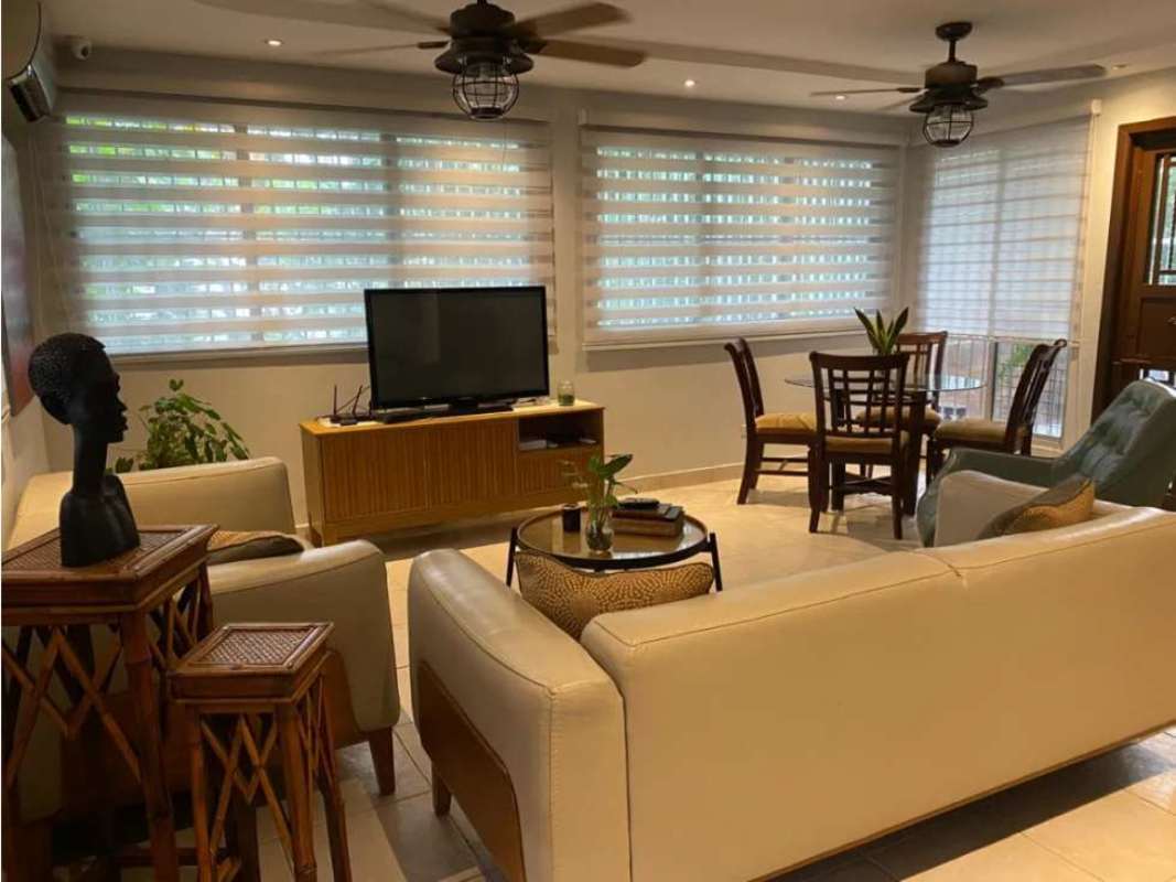 Living and dining room in house for sale Condado del Rey Panama spacious natural light