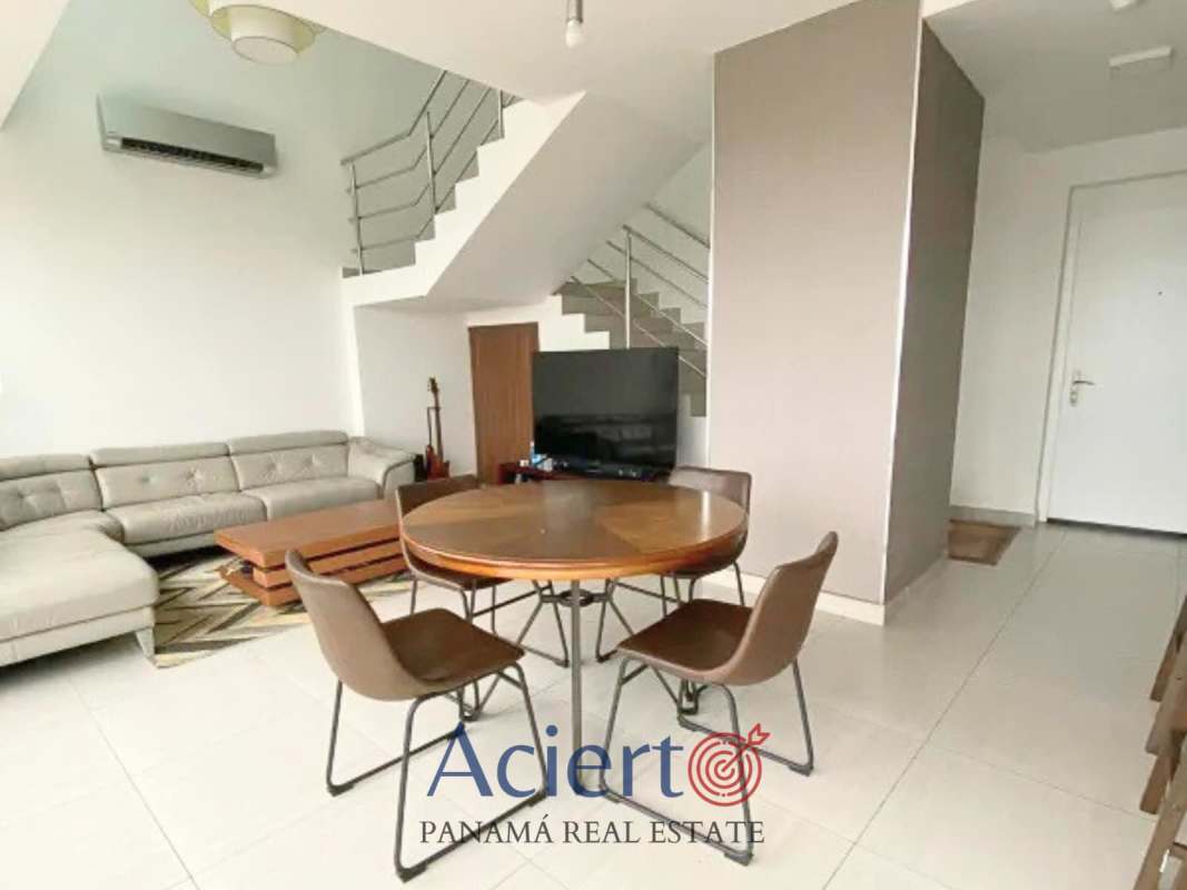 Private balcony with ocean and skyline views in loft apartment PH Coco del Mar Panama