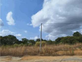 Vacant lot with overgrown grass and utility lines in Coronado San Carlos Panama
