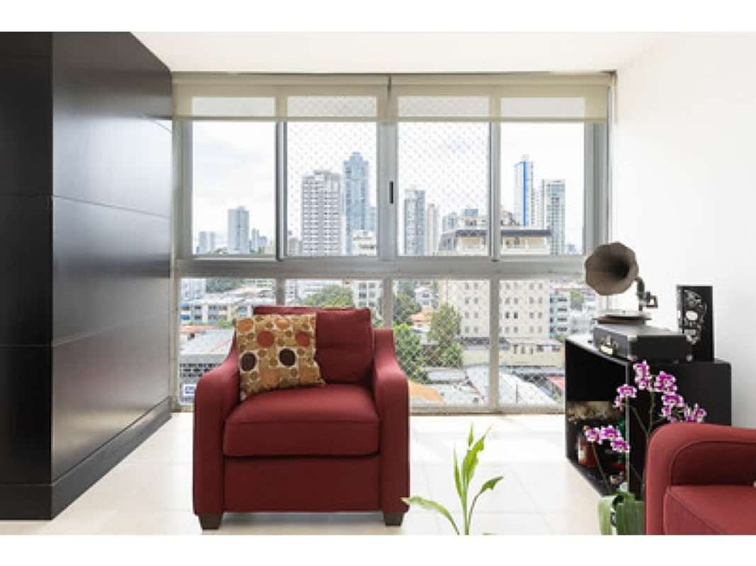 Spacious open living area with balcony access Fairmont Plaza San Francisco Panama