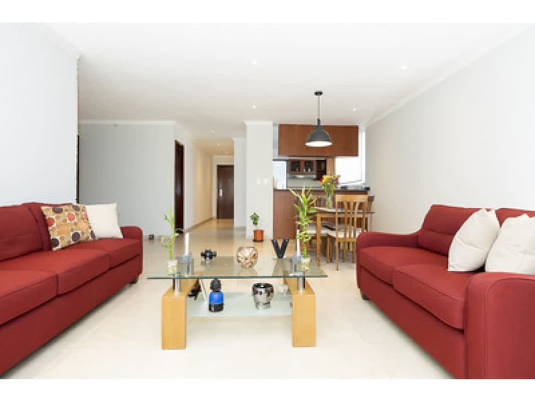 Dining and kitchen area with city skyline view Fairmont Plaza Panama City