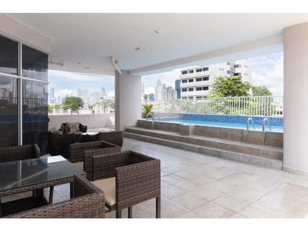 Modern outdoor patio with pool skyline view PH Fairmont Plaza Panama