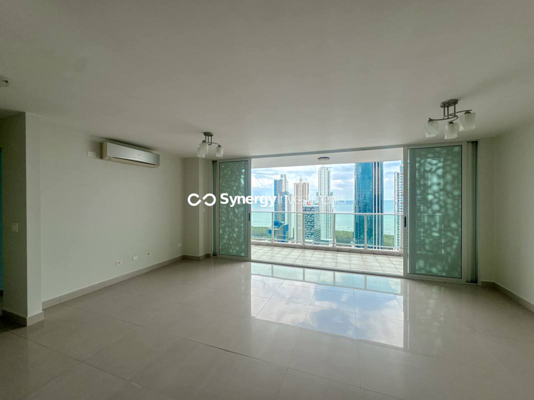 Balcony with panoramic ocean and skyline views at PH Pacific Sea Costa del Este