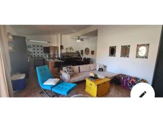 Mediterranean style patio with seating hammock garden views Villa Brisas de Lajas beach villa Panama