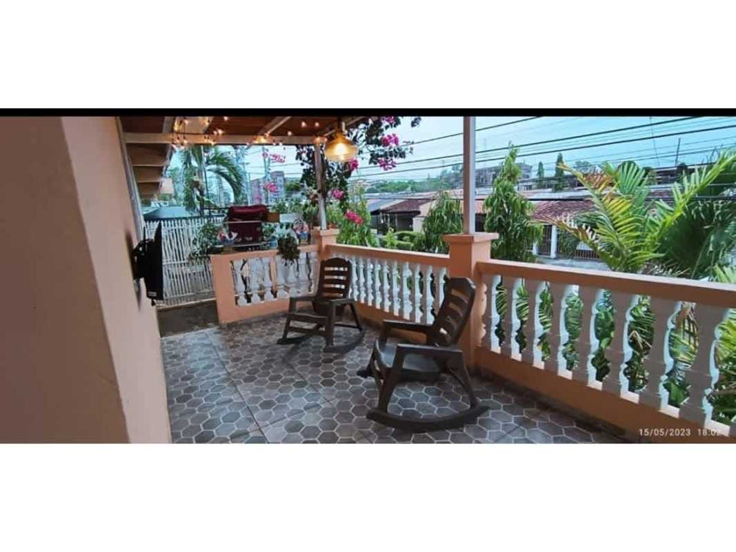 Landscaped garden fenced yard palm trees Villa de Vizcaya Condado del Rey Panama