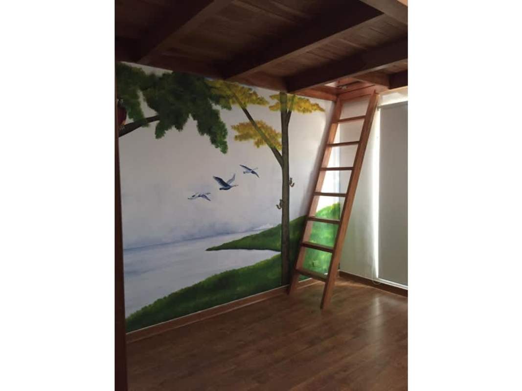 Rustic barbecue area with stone counters and fireplace in garden luxury house San Francisco Panama