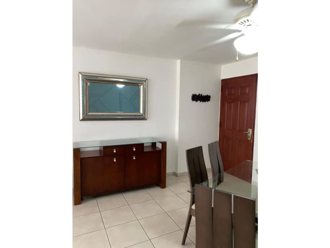 Large dining area with modern decor and ceiling fan at Torre Mar del Sur San Francisco Panama City