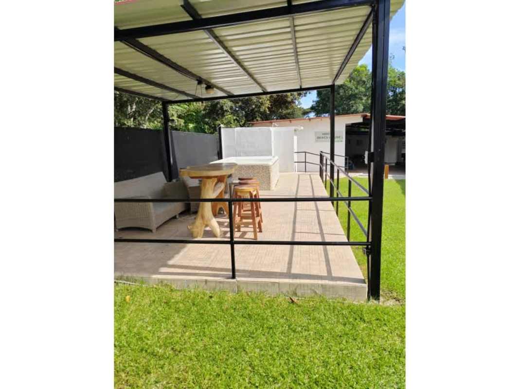 Private fenced garden with terrace beach house for sale Anton Panama