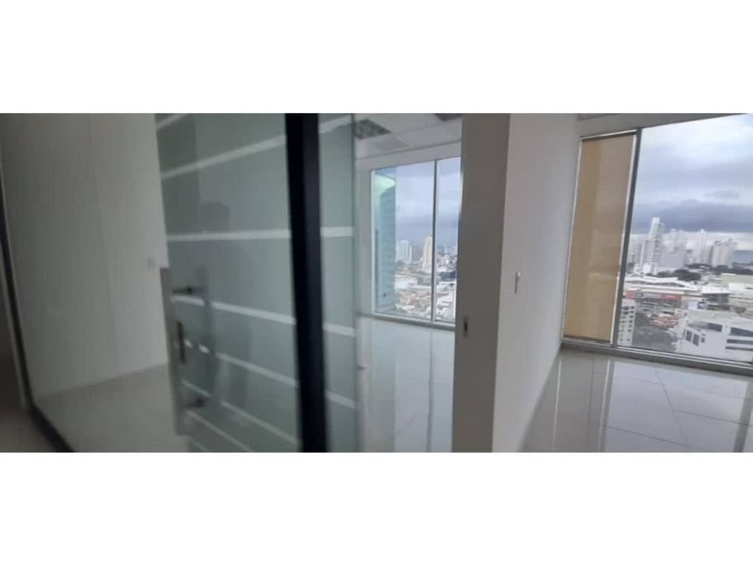 Panoramic city skyline views from office in Torre Global Bank Obarrio Panama City