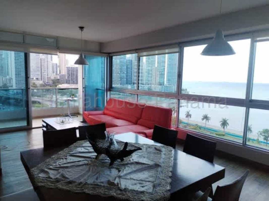 Balcony overlooking sea and skyline from PH Bayfront Panama