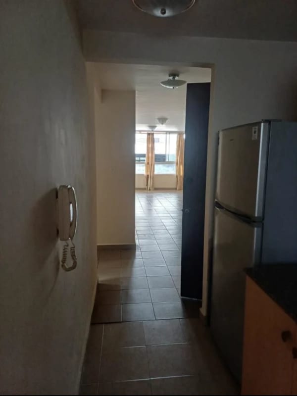 Kitchen hallway view into living space apartment rental Panama City San Francisco Plaza